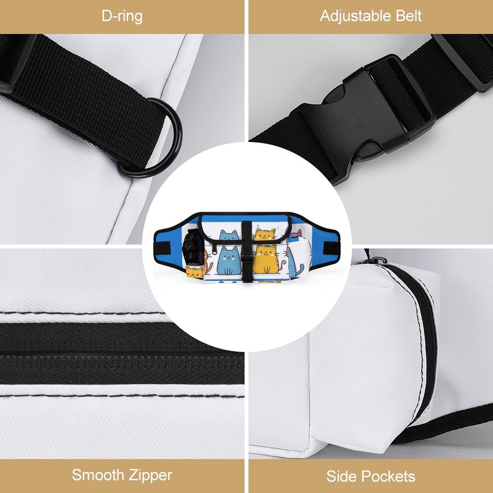 200gsm Pet Outdoor Training Storage Waist Bag(All-Over Printing)